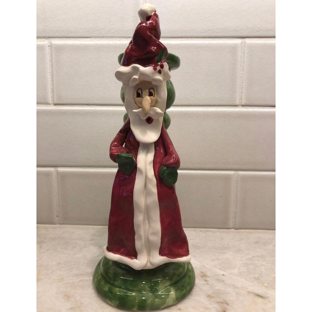 Santa Claus Christmas candlestick holder The Clayton Dickson Co. Canada 9”